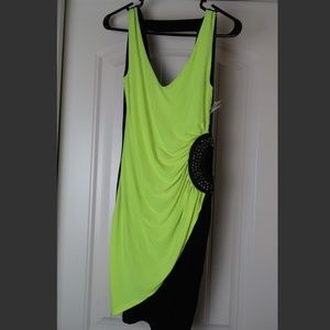 Neon green & black Dress